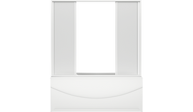 Шторка для ванны BAS Атланта/Ахин/Мальта/Нептун, 4-створчатая, пластик Вотер, 170х145см, ШТ00018 - фото, отзывы, цена