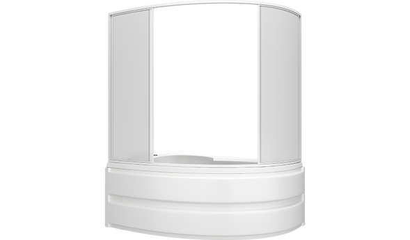Шторка для ванны BAS Сагра, стекло Грэйп, 160х145см, ШТ00038 - фото, отзывы, цена