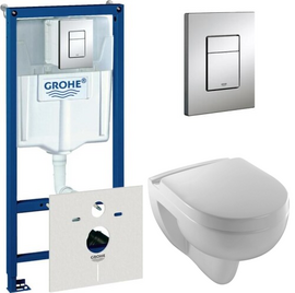Комплект Унитаз подвесной Jacob Delafon Odeon Up с микролифтом + Инсталляция Grohe - фото, отзывы, цена