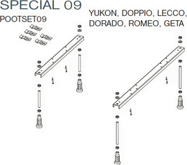 Комплект ножек для ванн Riho Yukon, Doppio, Dorado, Geta, POOTSET09 - фото, отзывы, цена