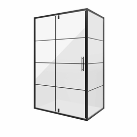 Душевое ограждение Niagara NG-0220-08 BLACK 1200х800х1900, прямоугольник, дверь распашная - фото, отзывы, цена