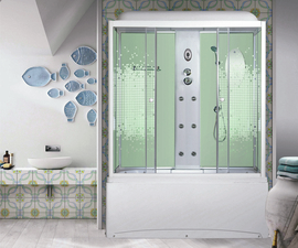 Душевая кабина Niagara NG-3150-01 1500х700х2200, высокий поддон 56 см, стекло мозаика - фото, отзывы, цена