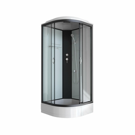 Душевая кабина Niagara NG-6701-14 900х900х2150, низкий поддон 26 см, стекло прозрачное черный профиль - фото, отзывы, цена