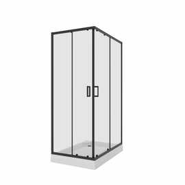 Душевое ограждение Niagara NG-6811-08 BLACK 120x90x190, прямоугольник, двери раздвижные - фото, отзывы, цена