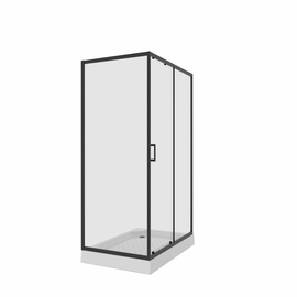 Душевое ограждение Niagara NG-6812-08 BLACK 120x80x190, прямоугольник, дверь раздвижная - фото, отзывы, цена