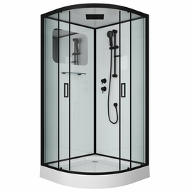 Душевая кабина Niagara NG-6902-01 BLACK 1000х1000х2100, низкий поддон 16 см, стекло тонированное - фото, отзывы, цена