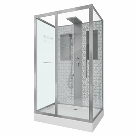 Душевая кабина Niagara NG-7711WBK 900x1200х2100, низкий поддон стенки белые без крыши - фото, отзывы, цена