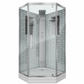 Душевая кабина Niagara NG-7799WBK 900x900х2100, низкий поддон стенки белые без крыши - фото, отзывы, цена