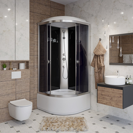Душевая кабина Niagara Е80/40/TN 800х800х2150, высокий поддон 40 см, стекло тонированный - фото, отзывы, цена