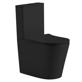 Унитаз-компакт Abber Bequem AC1112TMB безободковый, с сиденьем микролифт, смыв торнадо, черный матовый - фото, отзывы, цена