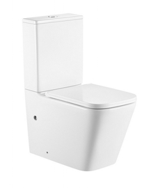 Унитаз-компакт Abber Rechteck AC1210T безободковый, с сиденьем микролифт, смыв торнадо, белый - фото, отзывы, цена