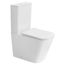 Унитаз-компакт Abber Rechteck AC1210TMW безободковый, с сиденьем микролифт, смыв торнадо, белый матовый - фото, отзывы, цена