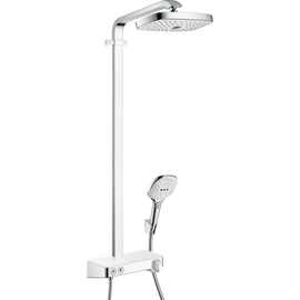 Душевая система Hansgrohe Raindance Select E 300 2jet Showerpipe с термостатом, белый/хром 27126400 - фото, отзывы, цена