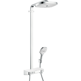 Душевая система Hansgrohe Raindance Select E 300 3jet Showerpipe с термостатом, белый/хром 27127400 - фото, отзывы, цена