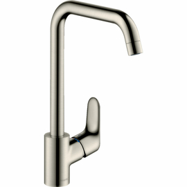 Смеситель Hansgrohe Focus для кухонной мойки с поворотным изливом на 3 положения, сталь 31820800 - фото, отзывы, цена