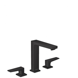 Смеситель для раковины Hansgrohe 160, на 3 отверстия, с рычаговыми рукоятками, со сливным клапаном Push-Open, матовый черный 32515670 - фото, отзывы, цена
