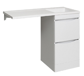 Тумба Runo Орион 45 с раковиной Гаммa 105 лайт, правое крыло с кронштейном, белая - фото, отзывы, цена