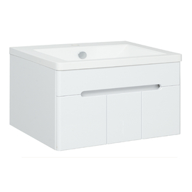 Тумба Runo Парма 75 с раковиной Solo Grande Omega 75, подвесная, 3 двери, белая - фото, отзывы, цена