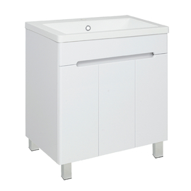 Тумба Runo Парма 75 с раковиной Solo Grande Omega 75, напольная, 3 двери, белая - фото, отзывы, цена