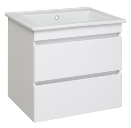 Тумба Runo Манхэттен 65 с раковиной Kirovit Оскар 65, подвесная, белая - фото, отзывы, цена