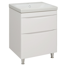 Тумба Runo Афина 60 с раковиной Cersanit Moduo 60, белая - фото, отзывы, цена