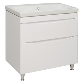 Тумба Runo Афина 80 с раковиной Cersanit Moduo 80, белая - фото, отзывы, цена