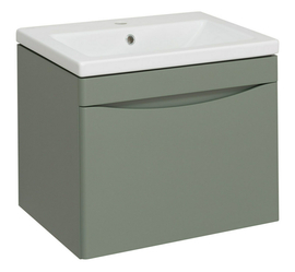 Тумба Runo Афина 60 с раковиной Cersanit Moduo 60, подвесная, цемент - фото, отзывы, цена