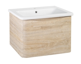 Тумба Runo Тоскана 60 с раковиной Dreja Никсон 60, светлое дерево - фото, отзывы, цена