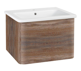 Тумба Runo Тоскана 60 с раковиной Dreja Никсон 60, темное дерево - фото, отзывы, цена