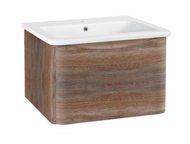 Тумба Runo Тоскана 80 с раковиной Dreja Никсон 80, темное дерево - фото, отзывы, цена