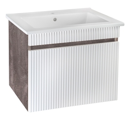 Тумба Runo Модена 65 с раковиной Kirovit Оскар 65, железный камень - фото, отзывы, цена