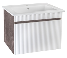 Тумба Runo Модена 75 с раковиной Kirovit Оскар 75, железный камень - фото, отзывы, цена