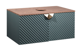 Тумба под раковину Runo Андорра 85, подвесная, графит/дуб коньячный - фото, отзывы, цена