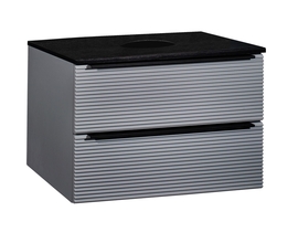 Тумба под раковину Runo Орлеан 70, подвесная, серый/черный - фото, отзывы, цена