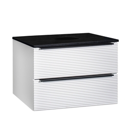 Тумба под раковину Runo Орлеан 70, подвесная, белый матовый/черный - фото, отзывы, цена