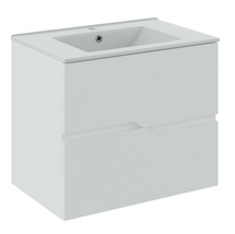 Тумба Runo Палермо 70 с раковиной Teffy 70, подвесная, белая - фото, отзывы, цена