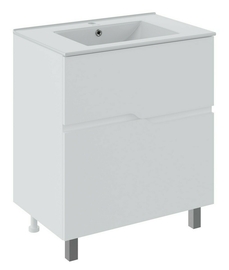 Тумба Runo Палермо 60 с раковиной Teffy 60, напольная, белая - фото, отзывы, цена