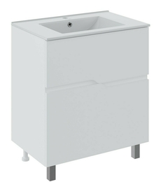 Тумба Runo Палермо 70 с раковиной Teffy 70, напольная, белая - фото, отзывы, цена