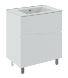 Тумба Runo Палермо 80 с раковиной Teffy 80, напольная, белая - фото, отзывы, цена