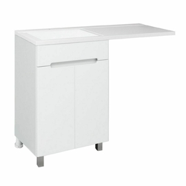 Тумба Runo Парма 60 с раковиной Гамма 120 лайт, правое крыло с кронштейном, белая - фото, отзывы, цена