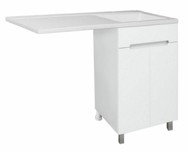 Тумба Runo Парма 60 с раковиной Гамма 120 лайт, левое крыло с кронштейном, белая - фото, отзывы, цена