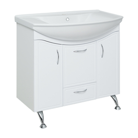 Тумба Runo Севилья 85 с раковиной Kirovit Стиль 85, белая - фото, отзывы, цена