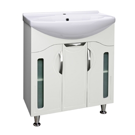 Тумба Runo Толедо 75 с раковиной Kirovit Стиль 75, белая - фото, отзывы, цена