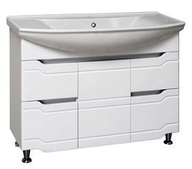 Тумба Runo Стиль 105 с раковиной Kirovit Стиль 105, белая - фото, отзывы, цена