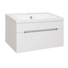 Тумба Runo Парма 75 с раковиной Solo Grande Omega 75, подвесная, 1 ящик, белая - фото, отзывы, цена