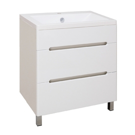 Тумба Runo Парма 75 с раковиной Solo Grande Omega 75, напольная, 2 ящика, белая - фото, отзывы, цена