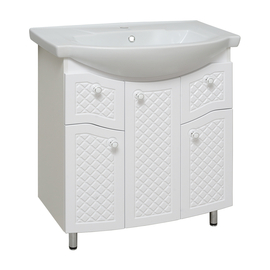 Тумба Runo Милано 75 с раковиной Kirovit Элеганс 75, белая - фото, отзывы, цена