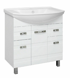 Тумба Runo Турин 85 с раковиной Kirovit Стиль 85, белая - фото, отзывы, цена