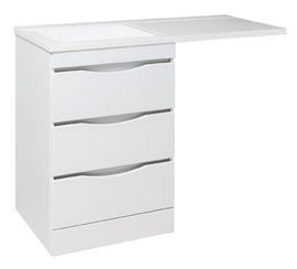 Тумба Runo Орион 60 с раковиной Гамма 120 лайт, правое крыло с кронштейном, белая - фото, отзывы, цена