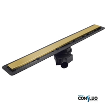 Душевой лоток Pestan Confluo Frameless Line 300 Gold, нержавеющая сталь, золото глянец, горизонтальный - фото, отзывы, цена